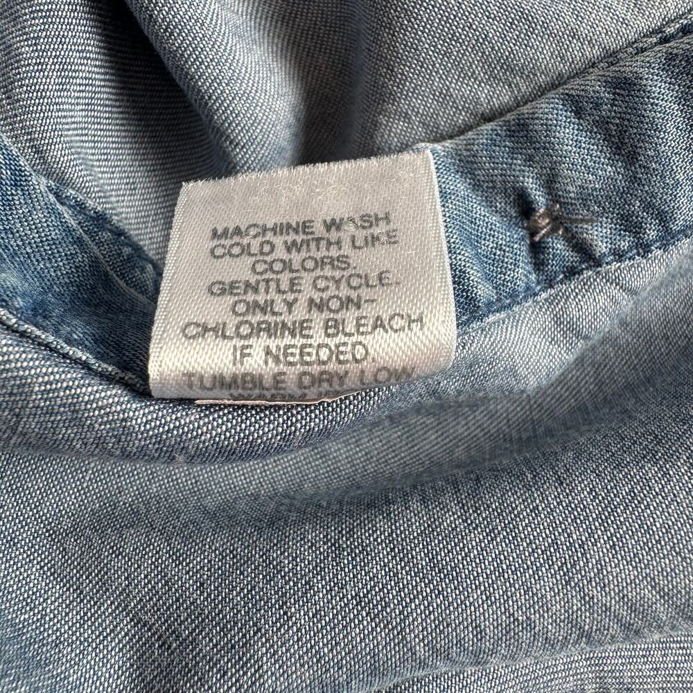 J.Jill Chambray Denim Button Up Side Button Slit … - image 8